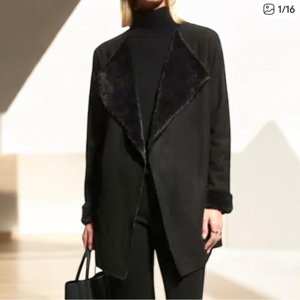 UGG Abriana Shawl cardigan open face in black